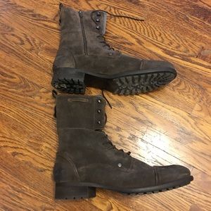 Diesel zip up boots with laces - brown size 10
